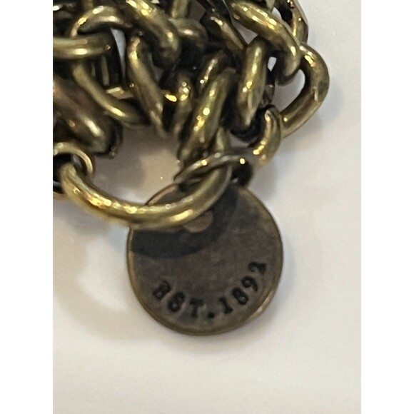 Abercrombie & Fitch White Faux Pearl Necklace Antique Gold Cha Cha Coquette - Picture 9 of 9